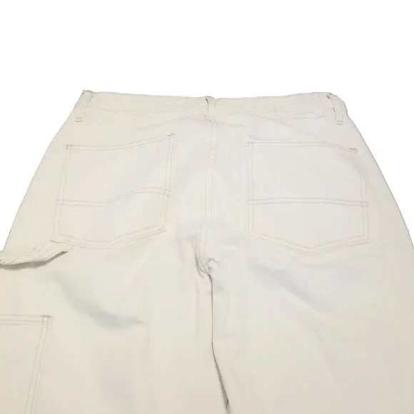 AMO Painterly Pant Women's Size 30 Ivory Carpenter Raw Hem Made In USA (31x26) - Picture 4 of 5